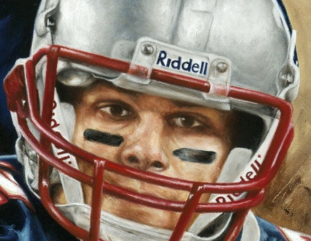 tom brady, "unstoppable" 30x45 orig, auto brady