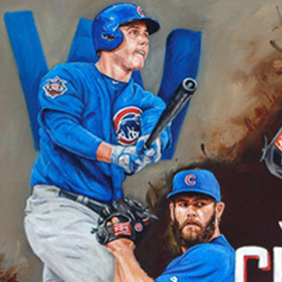 chicago cubs 2016 ws champs, "the wait is over" 24x36 aroc, l.e. 108 (1-99)