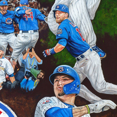 chicago cubs 2016 ws champs, "the wait is over" 24x36 aroc, l.e. 108 (1-99)