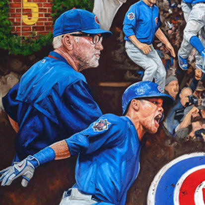 chicago cubs 2016 ws champs, "the wait is over" 24x36 aroc, l.e. 108 (1-99)