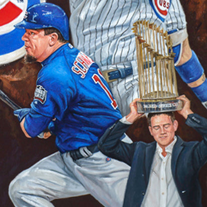 chicago cubs 2016 ws champs, "the wait is over" 24x36 aroc, l.e. 108 (1-99)