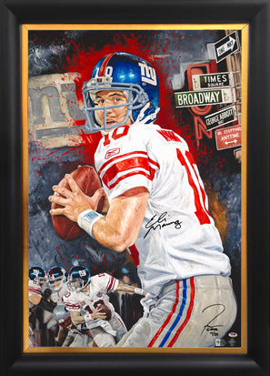 eli manning, "championship state of mind" 24x36 auto aroc, l.e. 25
