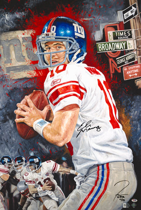 eli manning, "championship state of mind" 24x36 auto aroc, l.e. 25