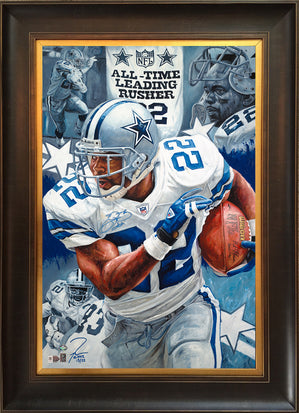 emmitt smith, "lone star" 24x36 auto aroc, l.e. 22