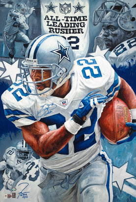 emmitt smith, "lone star" 24x36 auto aroc, l.e. 22