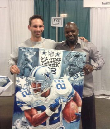 emmitt smith, "lone star" 24x36 auto aroc, l.e. 22
