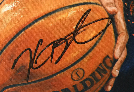kevin durant, "sharp shooter" 30x45 orig, auto durant