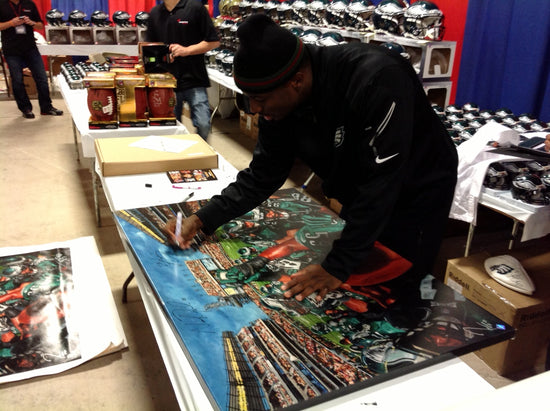 eagles team pride 2014, "together we soar" 30x45 mulit-auto foles, mccoy, artist proof, l.e. 6