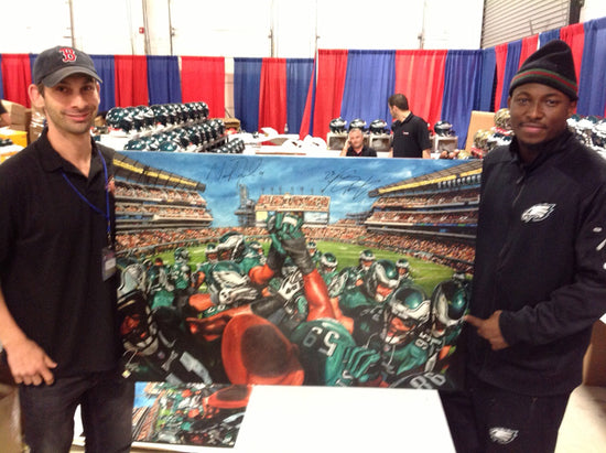 eagles team pride 2014, "together we soar" 30x45 mulit-auto foles, mccoy, artist proof, l.e. 6