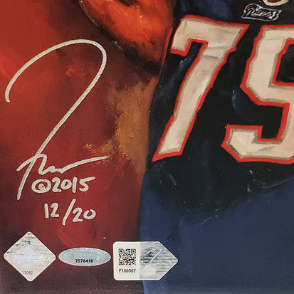 ne patriots, "krafting a dynasty" 24x36 auto aroc w/ brady only, l.e. 20