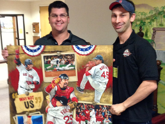 boston red sox 2004 ws champs, "why not us" 30x45 multi-auto aroc, l.e. 20