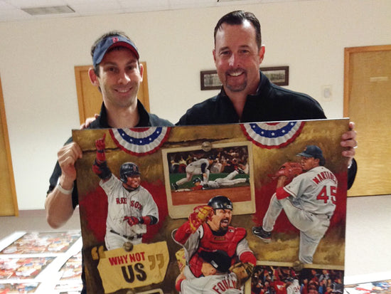 boston red sox 2004 ws champs, "why not us" 30x45 multi-auto aroc, l.e. 20