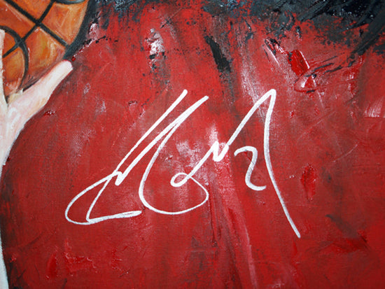 yao ming, "graceful touch" 30x45 orig, auto ming