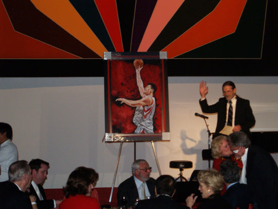 yao ming, "graceful touch" 30x45 orig, auto ming
