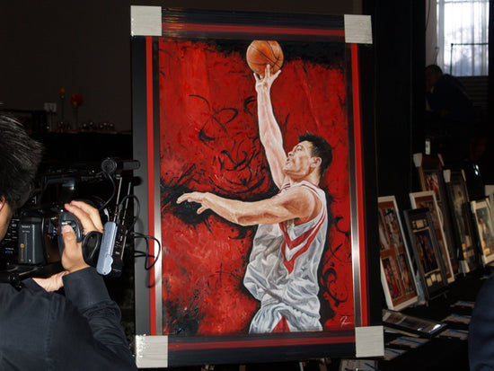 yao ming, "graceful touch" 30x45 orig, auto ming