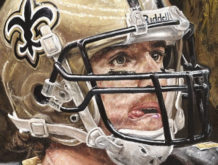 drew brees, "on target" 24x36 auto aroc, l.e. 19