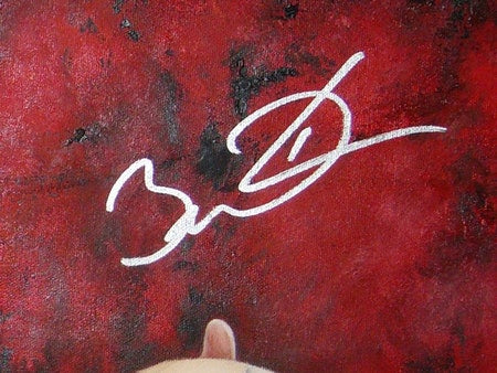 dwyane wade, "relentless" 24x36 auto aroc, l.e. 13
