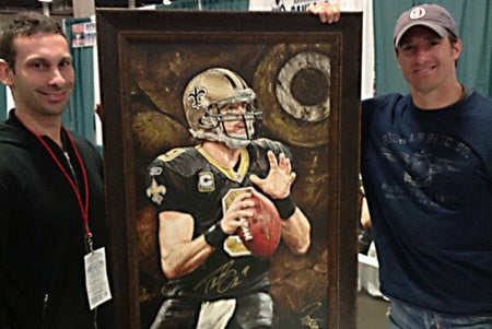 drew brees, "on target" 24x36 auto aroc, l.e. 19