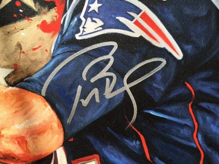 ne patriots, "krafting a dynasty" 24x36 auto aroc w/ brady only, l.e. 20