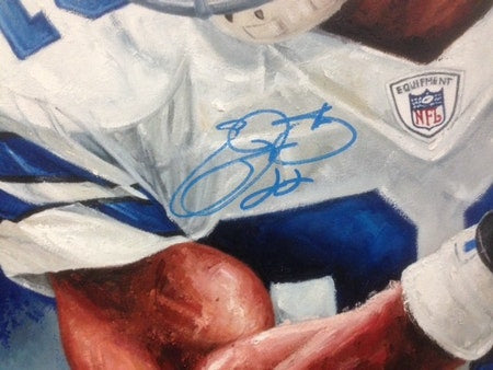 emmitt smith, "lone star" 24x36 auto aroc, l.e. 22