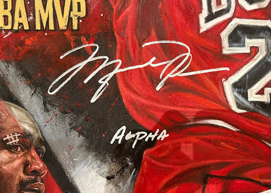 michael jordan, "alpha" 30x45 orig, auto jordan