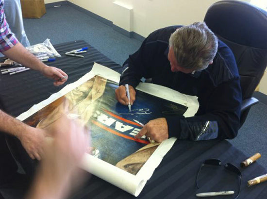 mike ditka, "takin' care of business" 30x45 orig, auto ditka