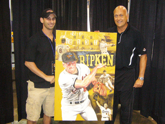 cal ripken jr., "marathon man" 30x45 orig, auto ripken
