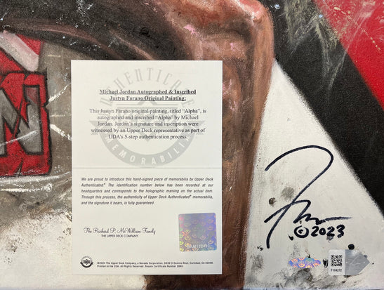 michael jordan, "alpha" 30x45 orig, auto jordan