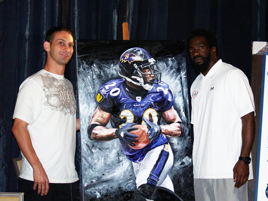 ed reed, "ball hawk" 30x45 orig, auto reed