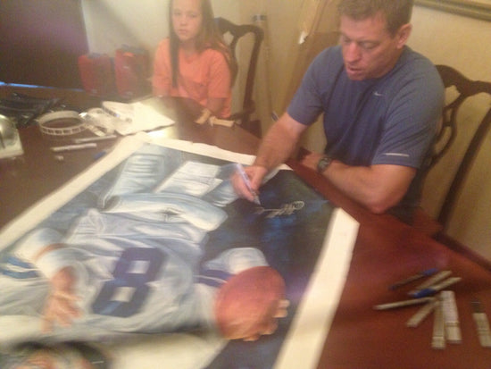 troy aikman, "precision" 30x45 orig, auto aikman