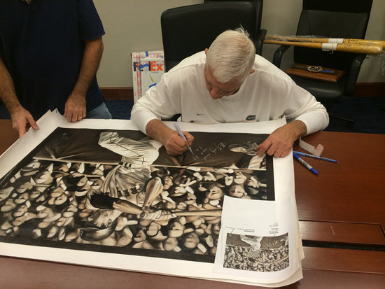 carl yastrzemski, "hitting machine" 24x36 orig, auto yaz