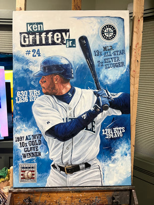 ken griffey jr., "sweetness in seattle" 24x36 auto aroc. l.e. 50