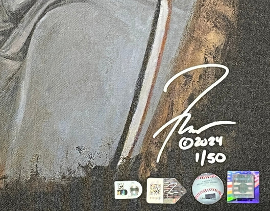 cal ripken jr., "no excuses" 24x36 auto aroc, l.e. 50