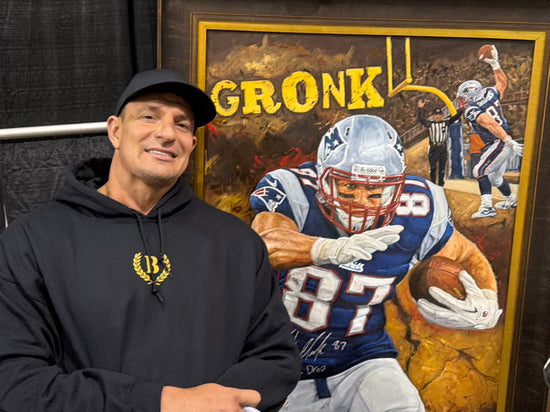 rob gronkowski, "mic drop", 30x45 auto orig