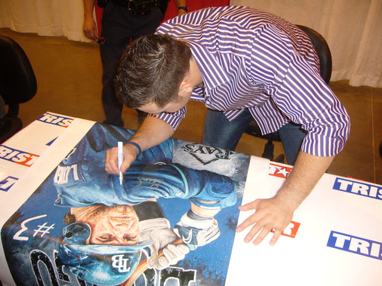 evan longoria, "fortitude" 30x45 orig, auto longoria