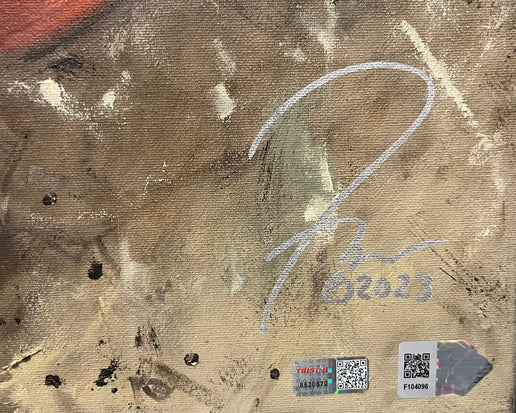 allen iverson, "street dreams" 30x45 orig, auto iverson