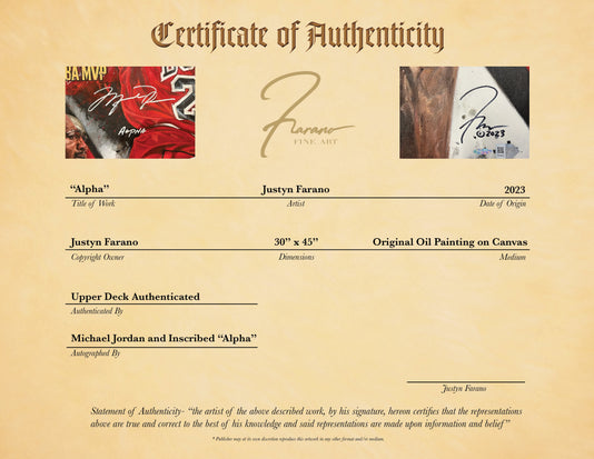 michael jordan, "alpha" 30x45 orig, auto jordan