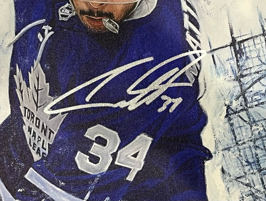 auston matthews, "maestro's magic" 24x36 auto aroc, auto matthews, l.e. 34