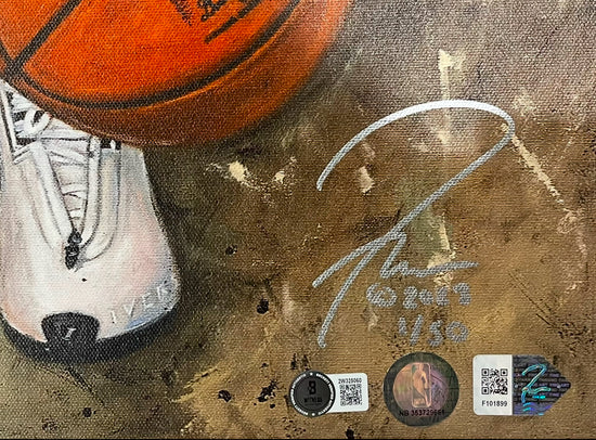 allen iverson, "street dreams" 24x36 auto aroc, auto iverson, l.e. 50