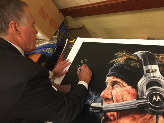 bill belichick, "check mate" 30x45 orig
