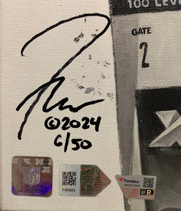 tom brady, "lfg!" 24x36 auto aroc, auto brady, l.e. 50