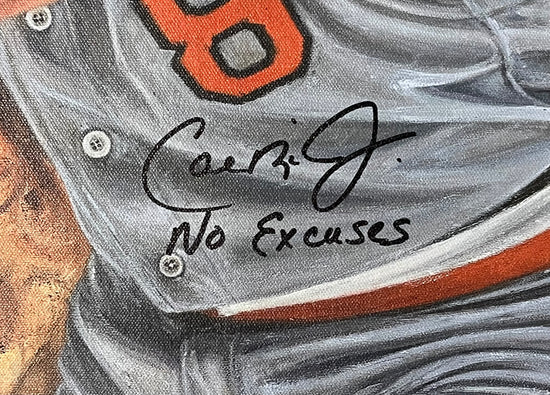 cal ripken jr., "no excuses" 24x36 auto ap, auto ripken, l.e. 8