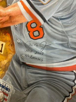 cal ripken jr., "no excuses" 30x45 orig, auto ripken