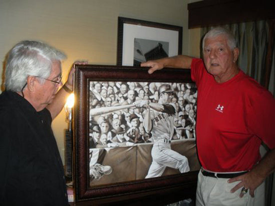 carl yastrzemski, "hitting machine" 24x36 orig, auto yaz