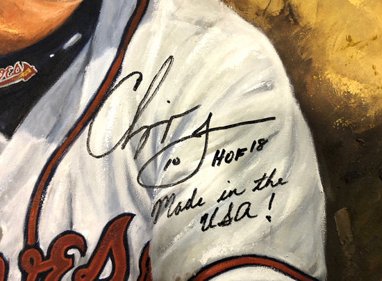 chipper jones, "made in the usa" 30x45 orig, auto jones