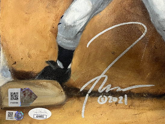 cubs legends, "don't stop believing" 36x54 orig, multi-auto