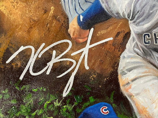 cubs legends, "don't stop believing" 36x54 orig, multi-auto
