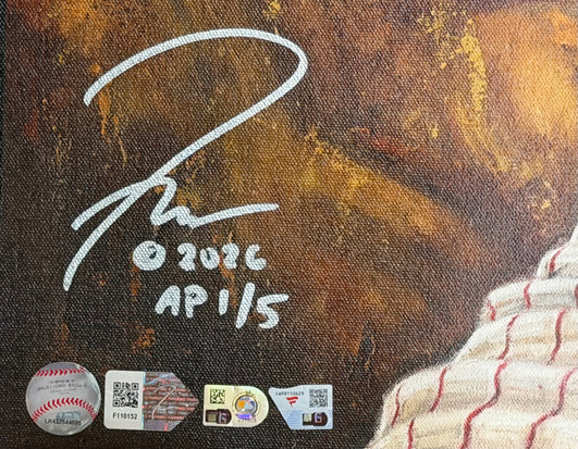 bryce harper, "bell ringer" 24x36 auto aroc ap, auto harper l.e. 5