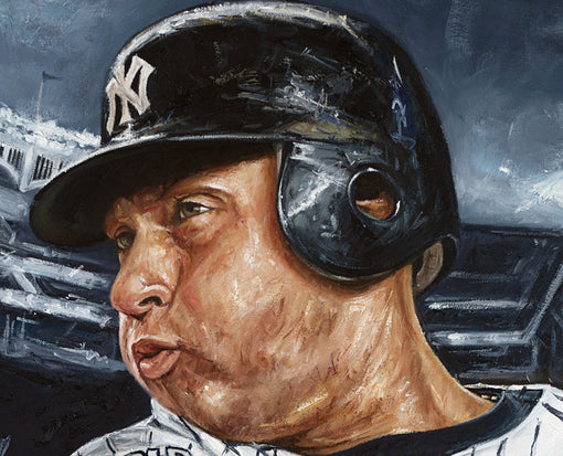 derek jeter, "new school" 30x45 orig, auto jeter