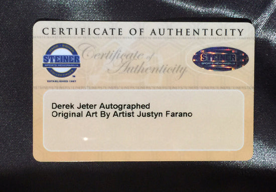 derek jeter, "curtain call" 30x45 orig, auto jeter
